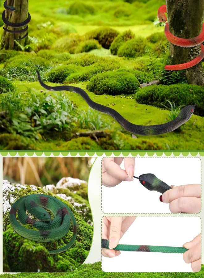 DOITEM 5 Pieces Rubber Snakes 120cm Fake Snake 75cm Plastic Snakes Realistic Snakes Multicolor Fake Snake for Garden Props to Keep Birds Away, Pranks - Image 3